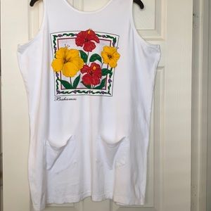 ONE SIZE FITS MOST SWIM COVER UP WITH HIBISCUS!!